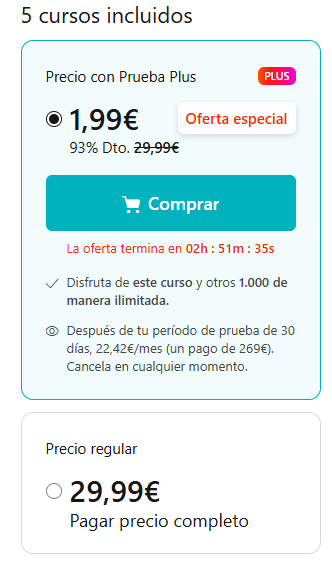 Precio del curso
